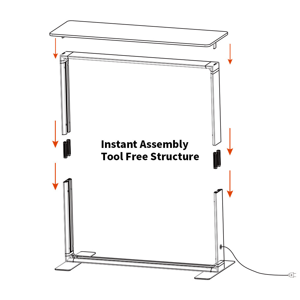 D100N-3939 3.3FTx3.3FT Aluminum Frame Foldable Tool-free SEGFold Light Counter
