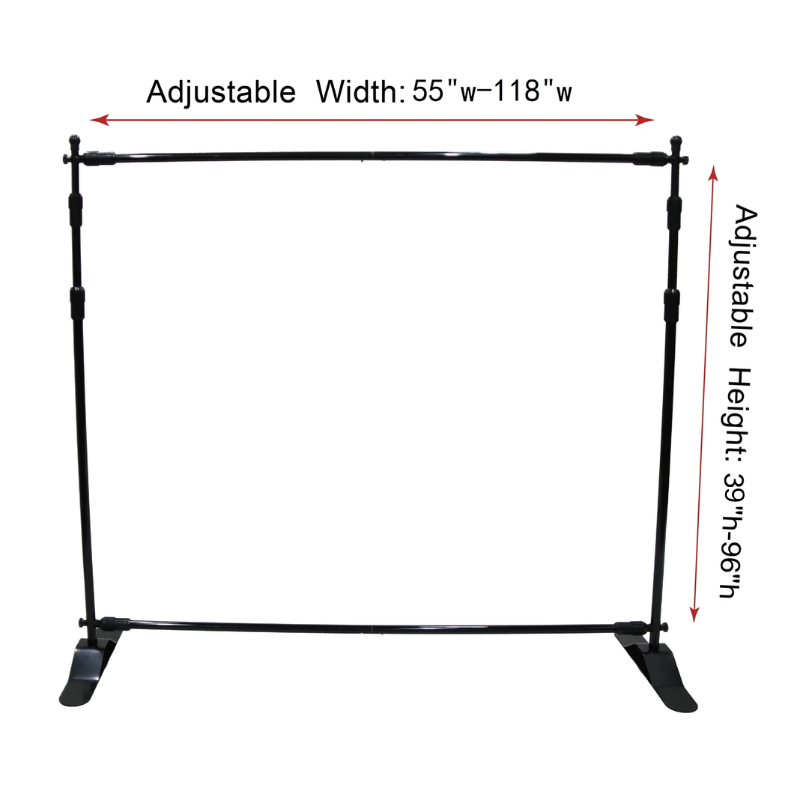 15LS 8x8FT Economic Adjustable Backdrop Step and Repeat Banner Stand + Counter