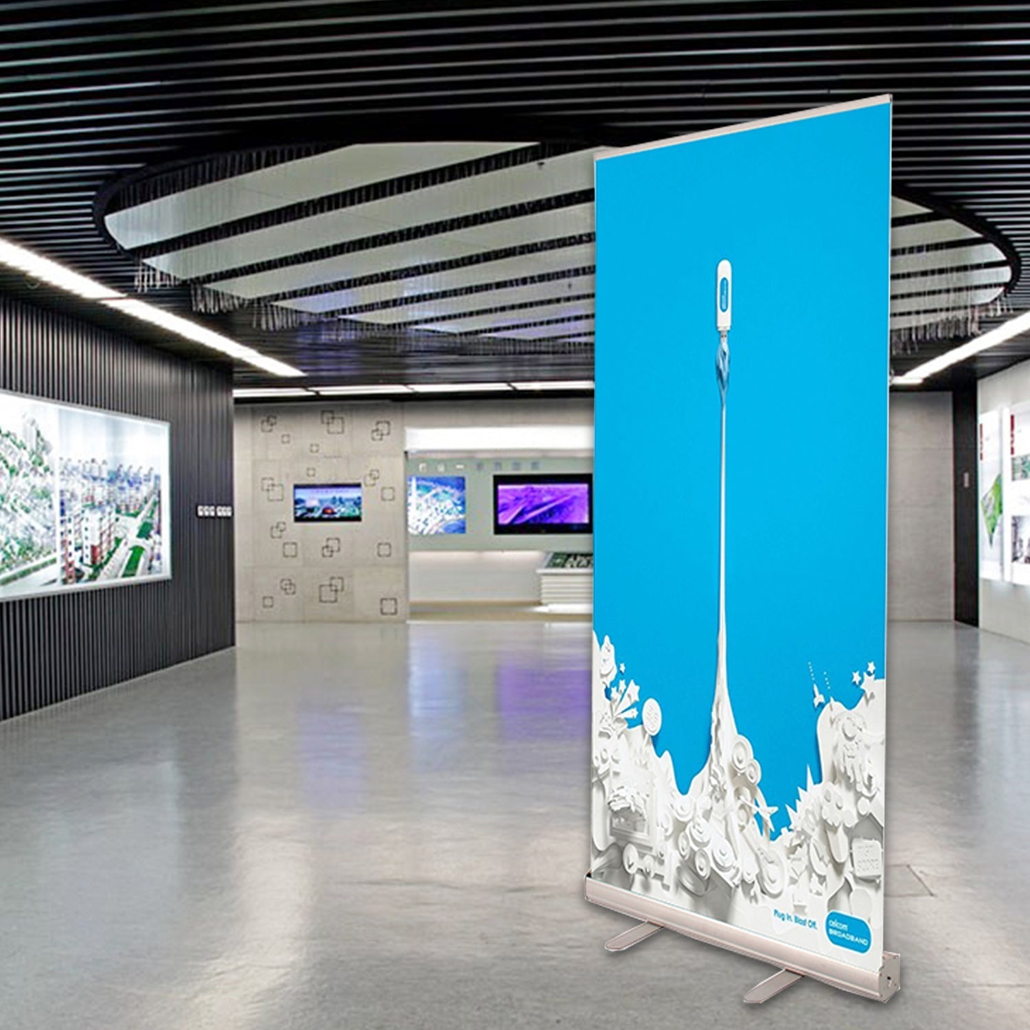 1A-2SE 6PCS 33.5"*80" Standard Retractable Banner Stand Graphic Kit