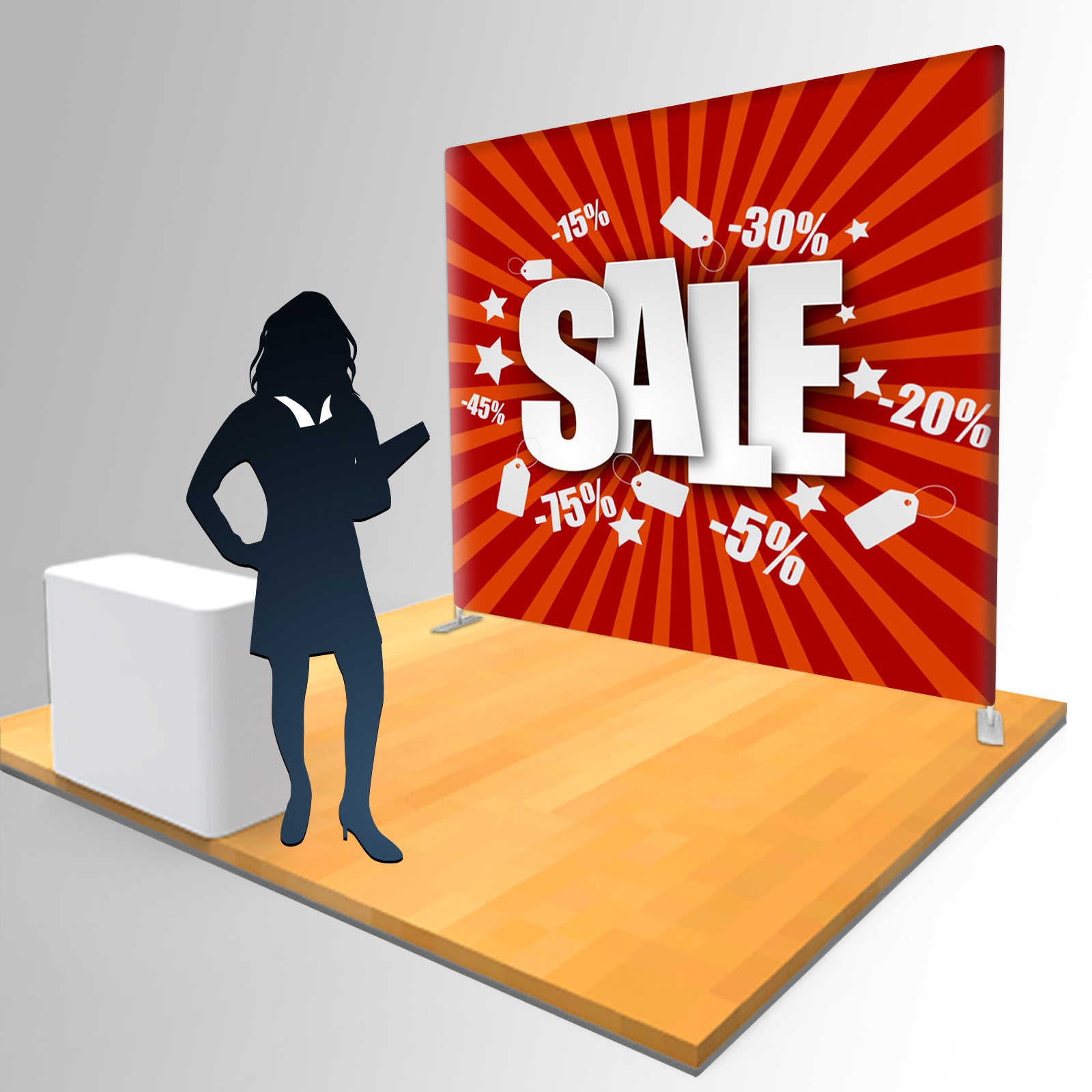 28C-FM20 20*8FT Tension Fabric Display EZ Tube Frame Backdrop Banner Stand