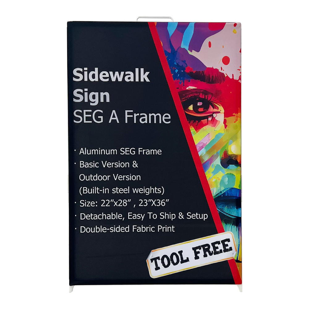 18FO 24"Wx36"H Aluminum Tool Free SEG A Frame Sidewalk Sign Sandwich Board
