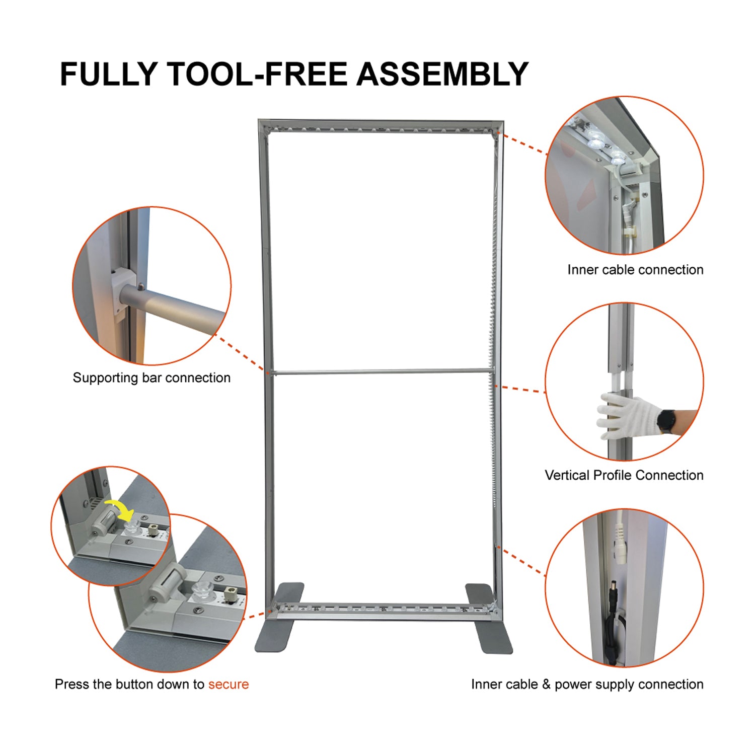 D100N-3995 3.3FTx6.5FT/8FT Aluminum Frame Foldable Tool-free SEGFold Light Box
