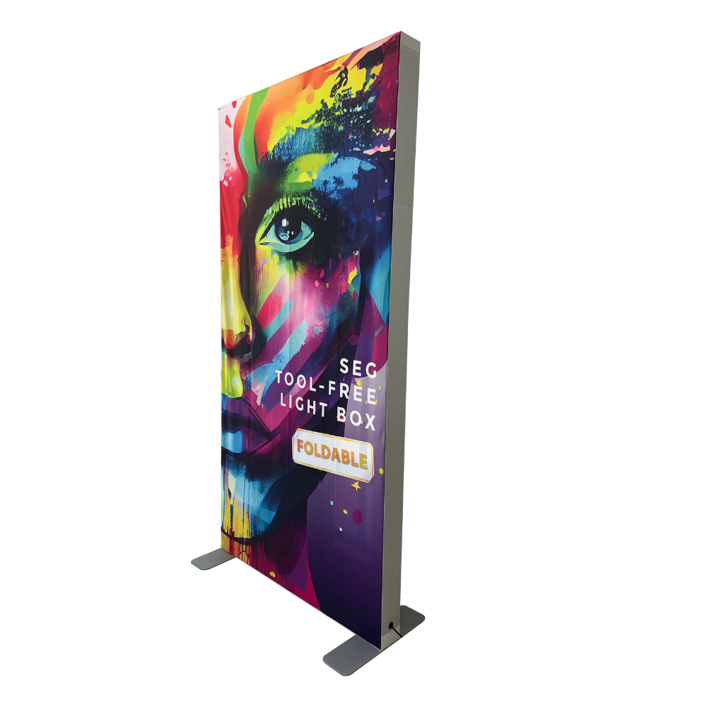 D100NP-3979 3.3FTx6.5FT PVC Frame Foldable Tool-free SEGFold Light Box for Advertising