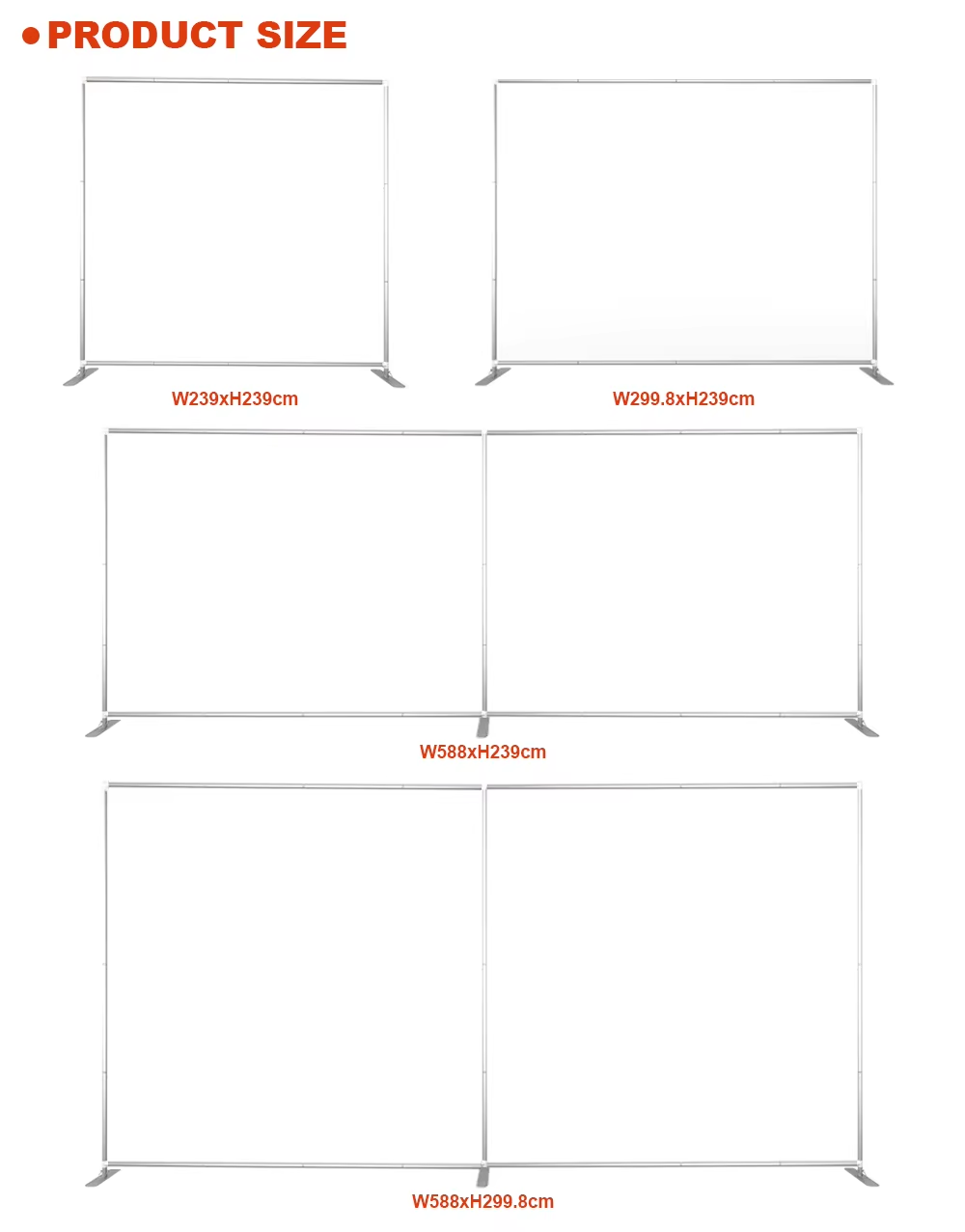 28C-FM20 20*8FT Tension Fabric Display EZ Tube Frame Backdrop Banner Stand