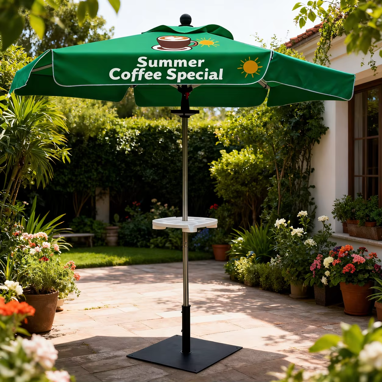 28U-GP2 7.5FT Hexagon Outdoor Portable Beach Umbrella for Advertising