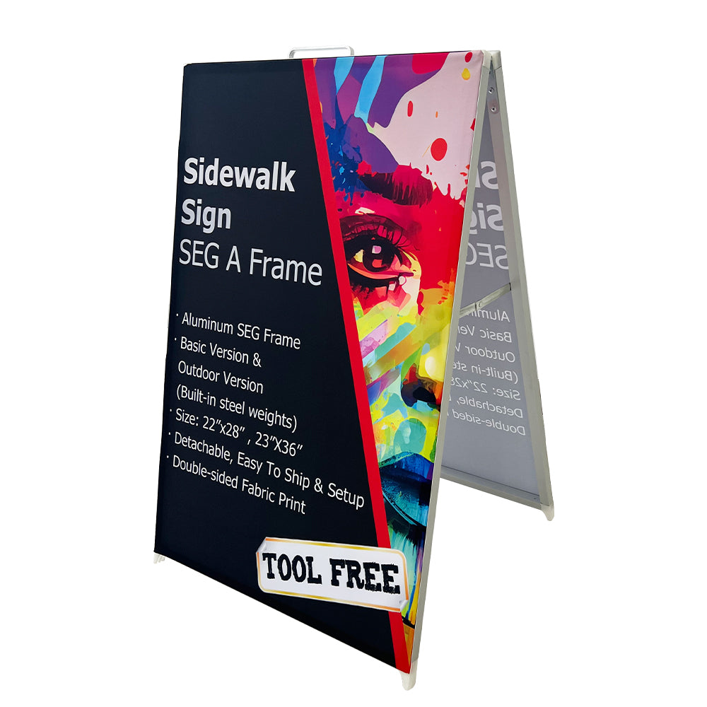 18FO 24"Wx36"H Aluminum Tool Free SEG A Frame Sidewalk Sign Sandwich Board
