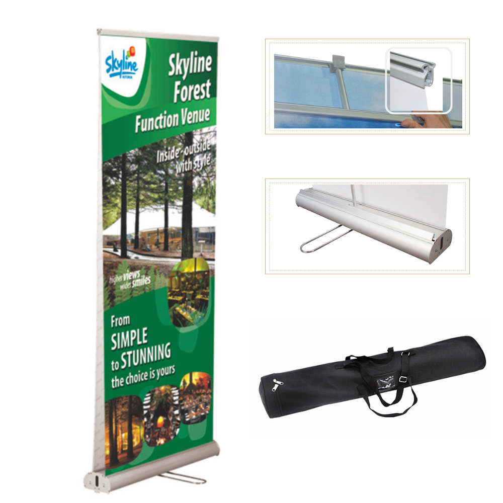 1C-E 33.5"x80" Double-sided Retractable Banner Stand Graphic Kit