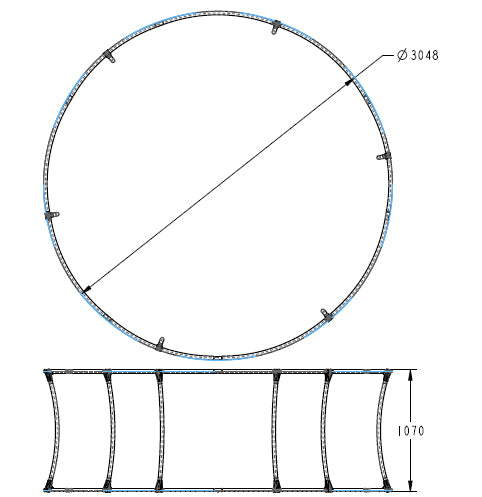 28C-AN 12FT PCG Fabric Hanging Banner – Circle