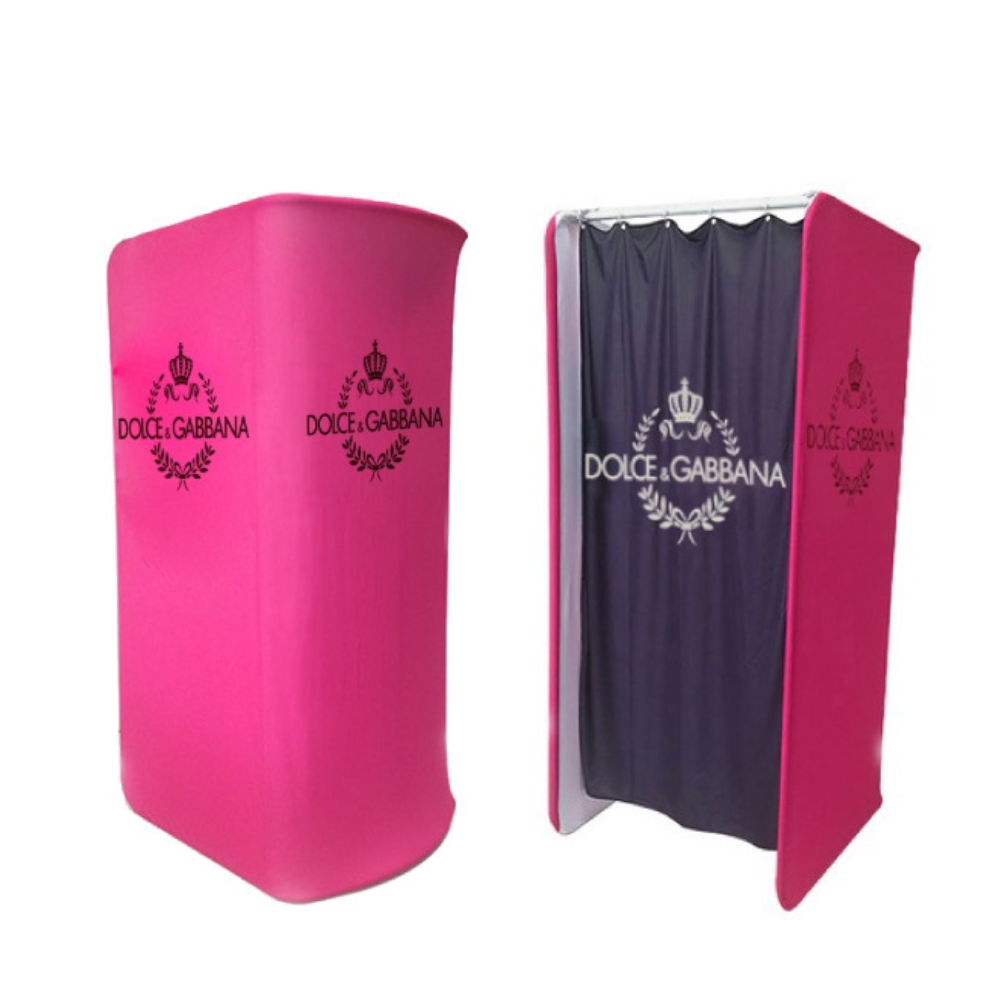 Dressing Room with Shading Curtain Tension Display Graphic Package