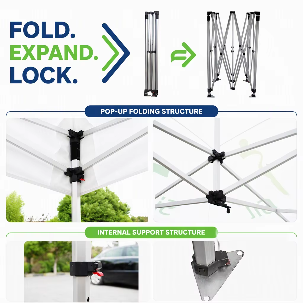10x10 ft Pop Up Canopy Tent – Premium Hexagonal Aluminum Frame