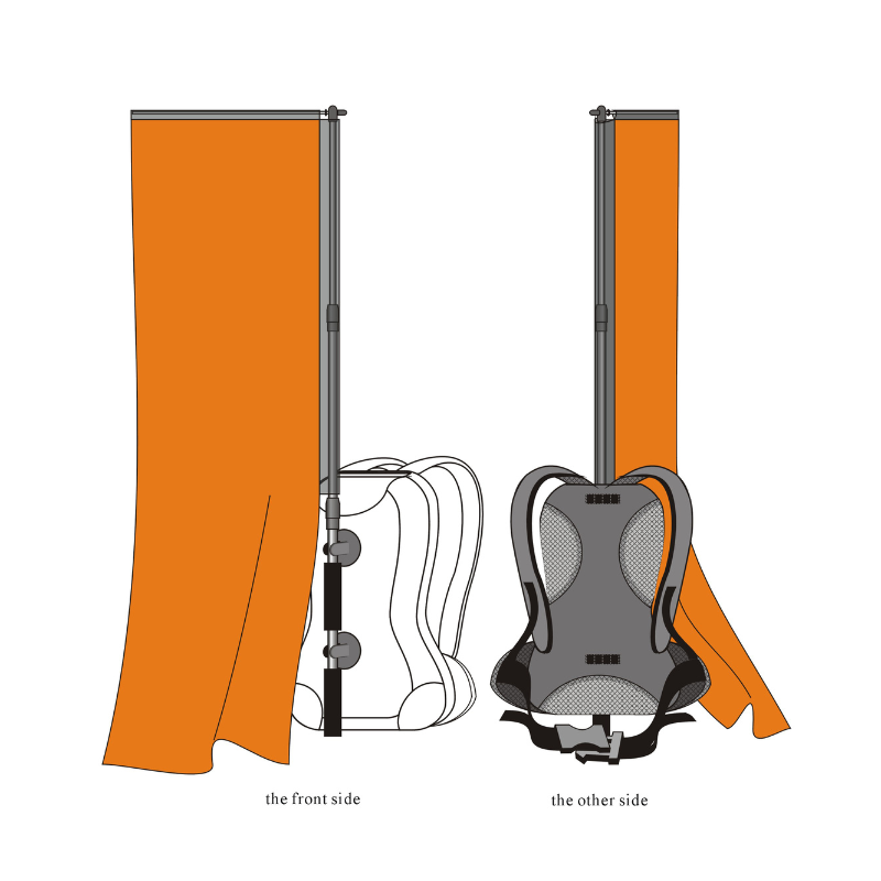 WT-29P-B Human Backpack Block Flag Banner (Block Type)