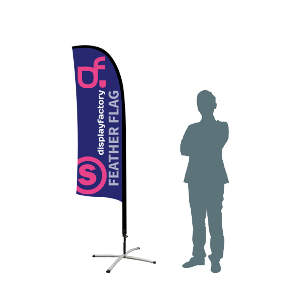 15FP-S 8FT Windless All Fiberglass Feather Flag Pole with Bag
