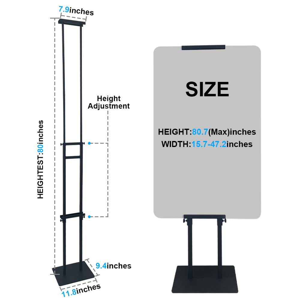 21D Adjustable Height Double -Sided Poster Sign Stand For Display Frame Holder