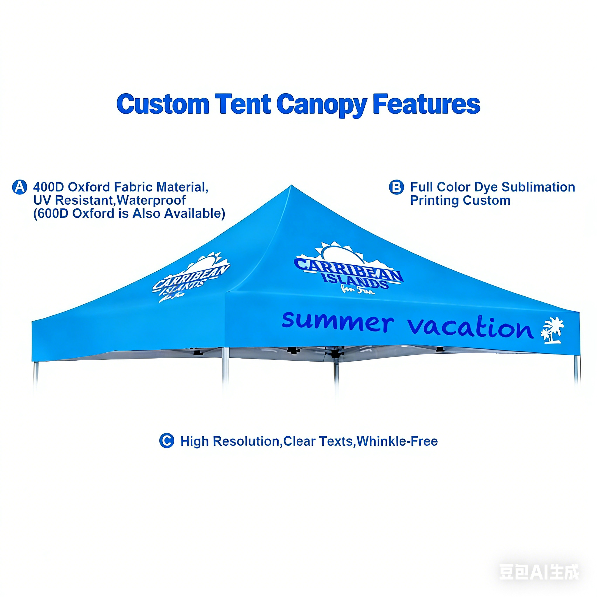 10x10FT Hexagon Aluminum Canopy Tent +Table Cover Kit