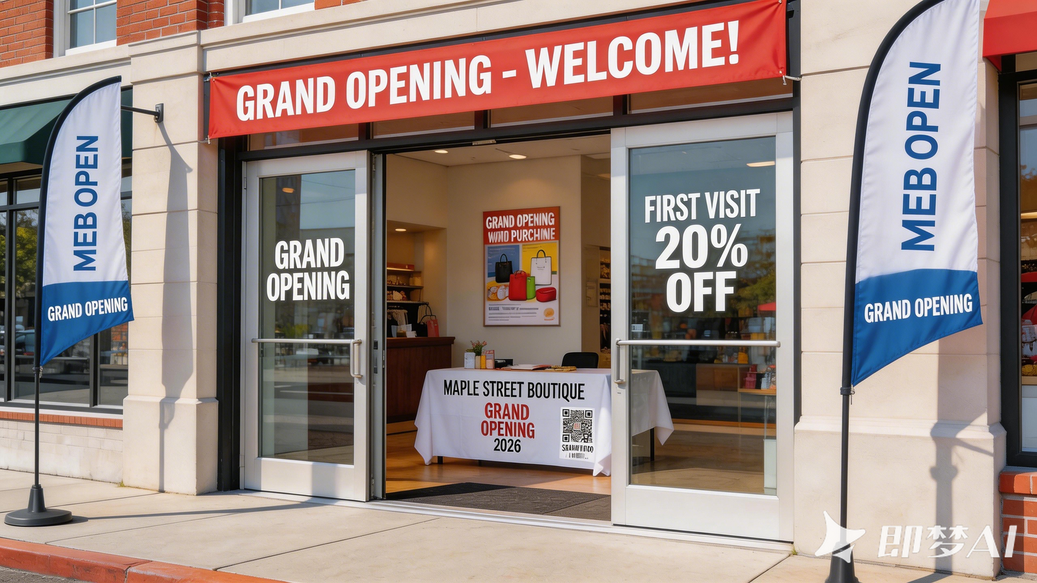 Custom LED channel letters on retail storefront entrance