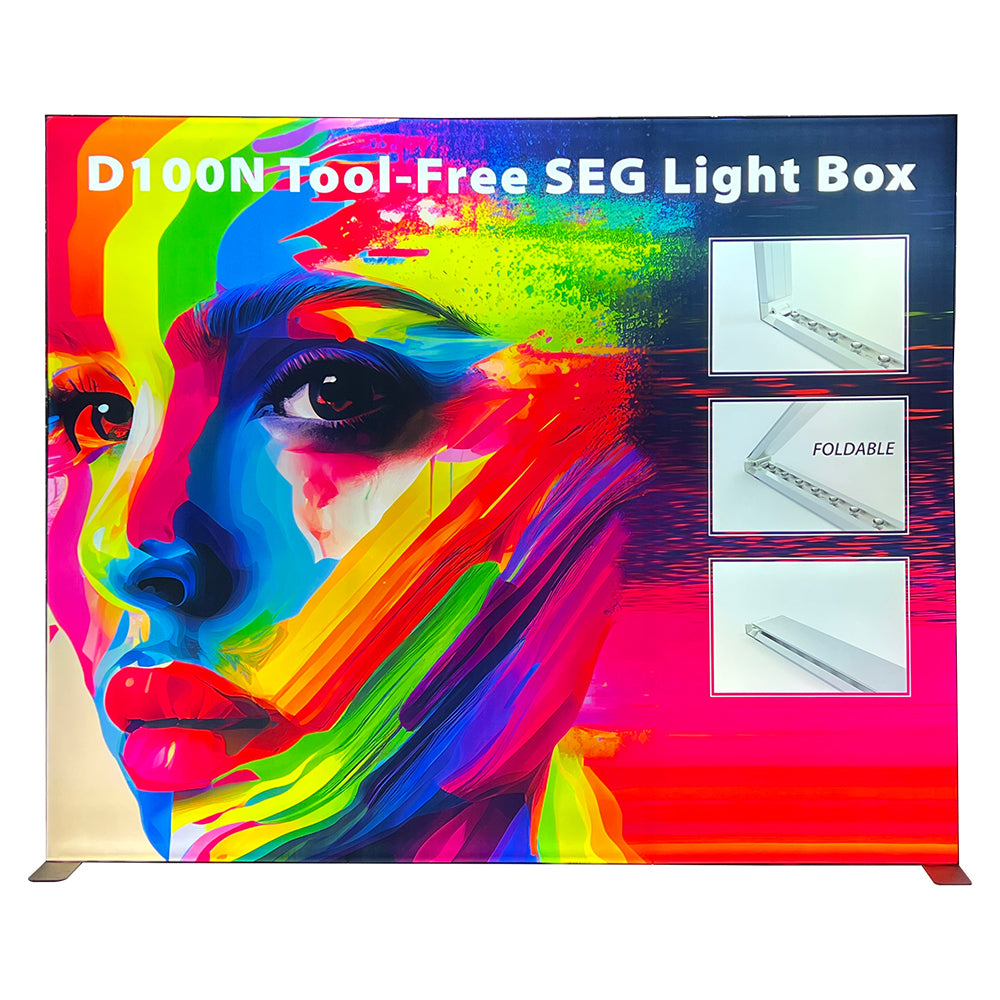 D100N-11895 10FT X 8FT SEG Fold Light Box Backdrop, Foldable, Modular, Portable &amp; 100% Tool-free