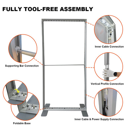 D100N-3979 3.3FTx6.5FT PVC Frame Foldable Tool-free SEGFold Light Box for Advertising