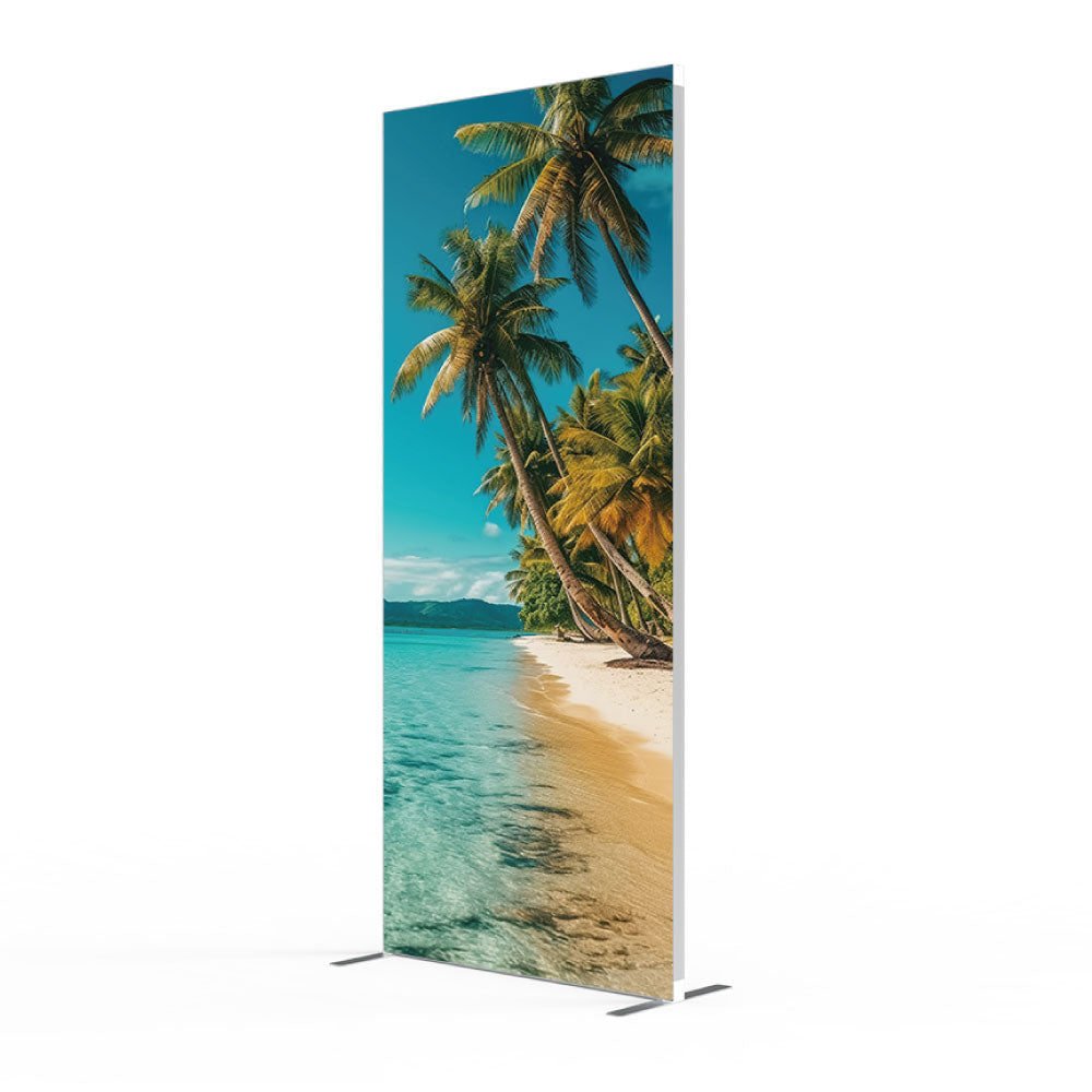 D40F-G3379 2.8 × 6.5 ft Tool-Free Foldable SEG Fabric Banner Stand