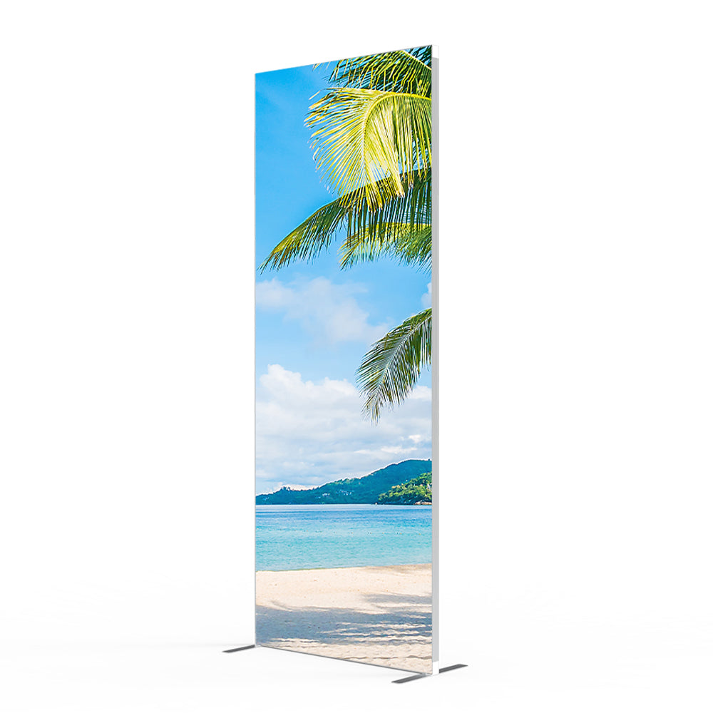 D40F-G3989 3.3 × 7.4 ft Tool-Free Foldable SEG Fabric Banner Stand
