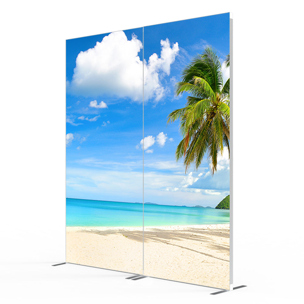 D40F-G3379 2.8 × 6.5 ft Tool-Free Foldable SEG Fabric Banner Stand