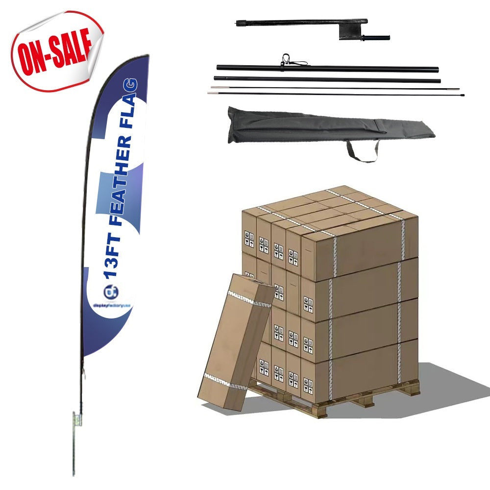 8S2-M 150PCS 13FT Feather Flag Pole Kit for Advertisement Display in Pallet