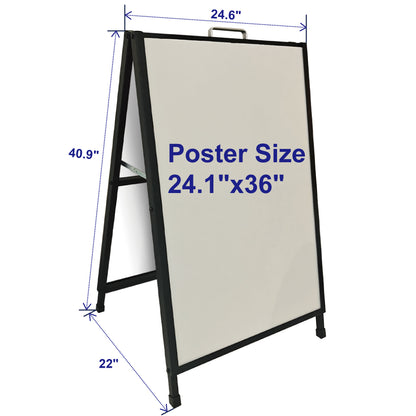 WT-18S1 24&quot; X 36&quot; Heavy Duty A-Frame Double-Sided Sidewalks Poster Stand Sandwich Board