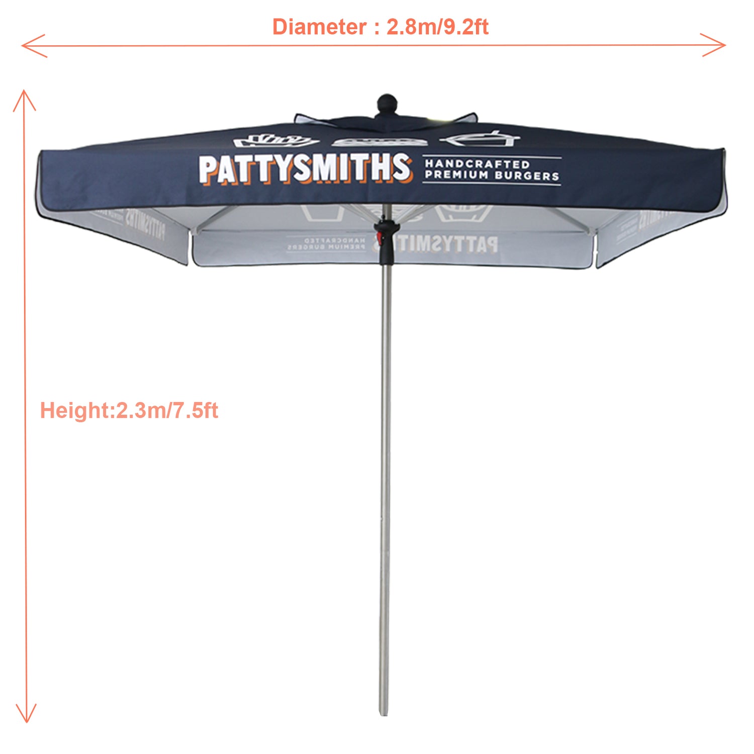 28U-GP1 7.5FT Square Outdoor Beach Umbrella for Advertising