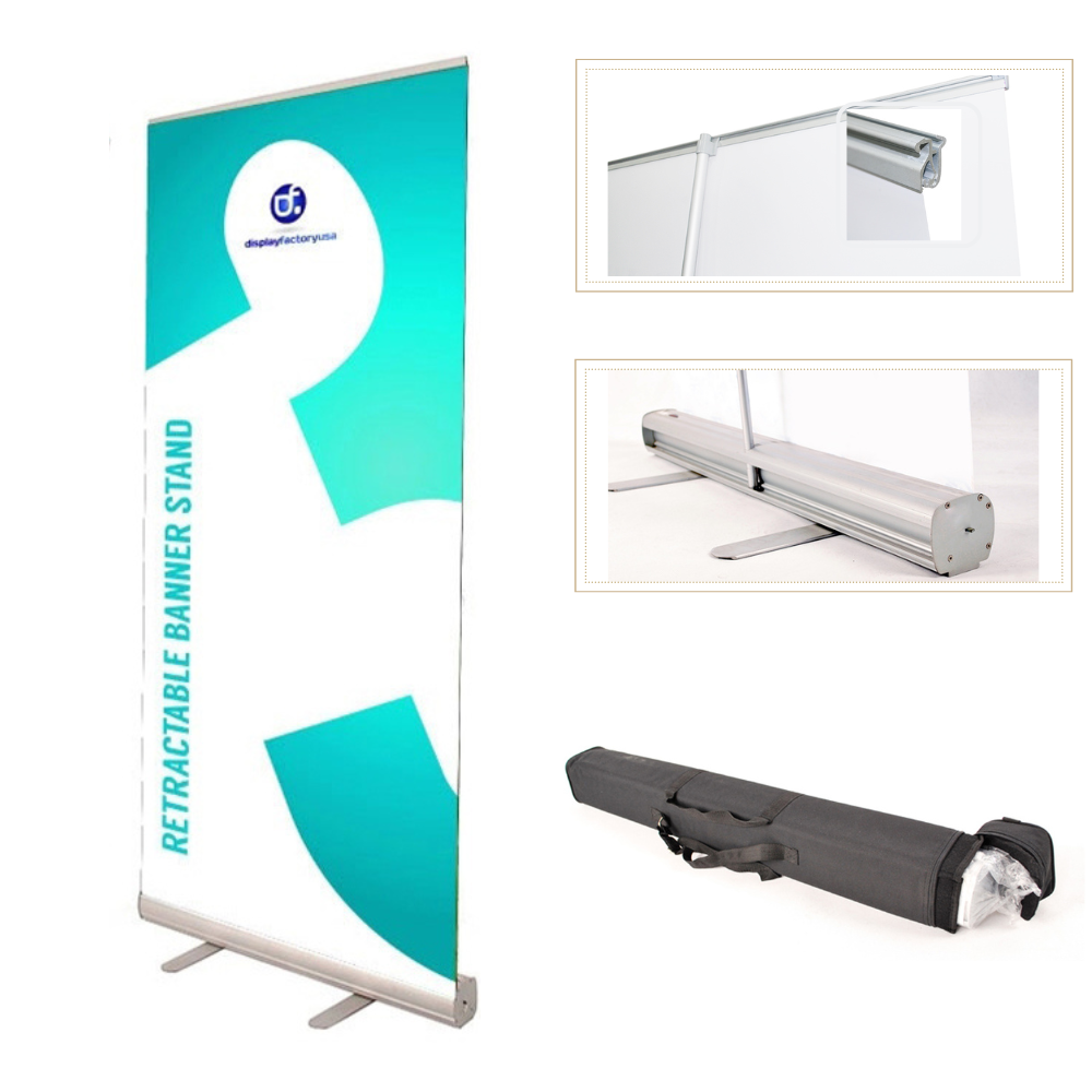 1A-2SE 33.5&quot;*80&quot; Retractable Roll Up Banner Stand Graphic Kit