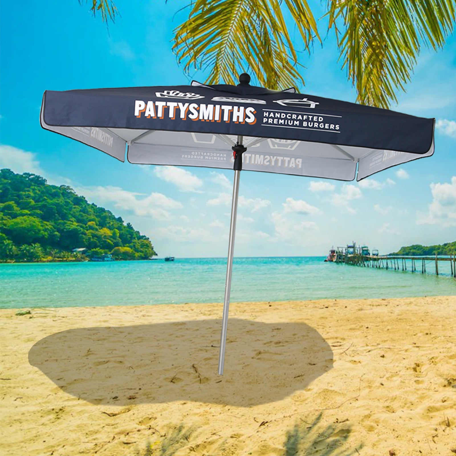 28U-GP1 7.5FT Square Outdoor Beach Umbrella for Advertising