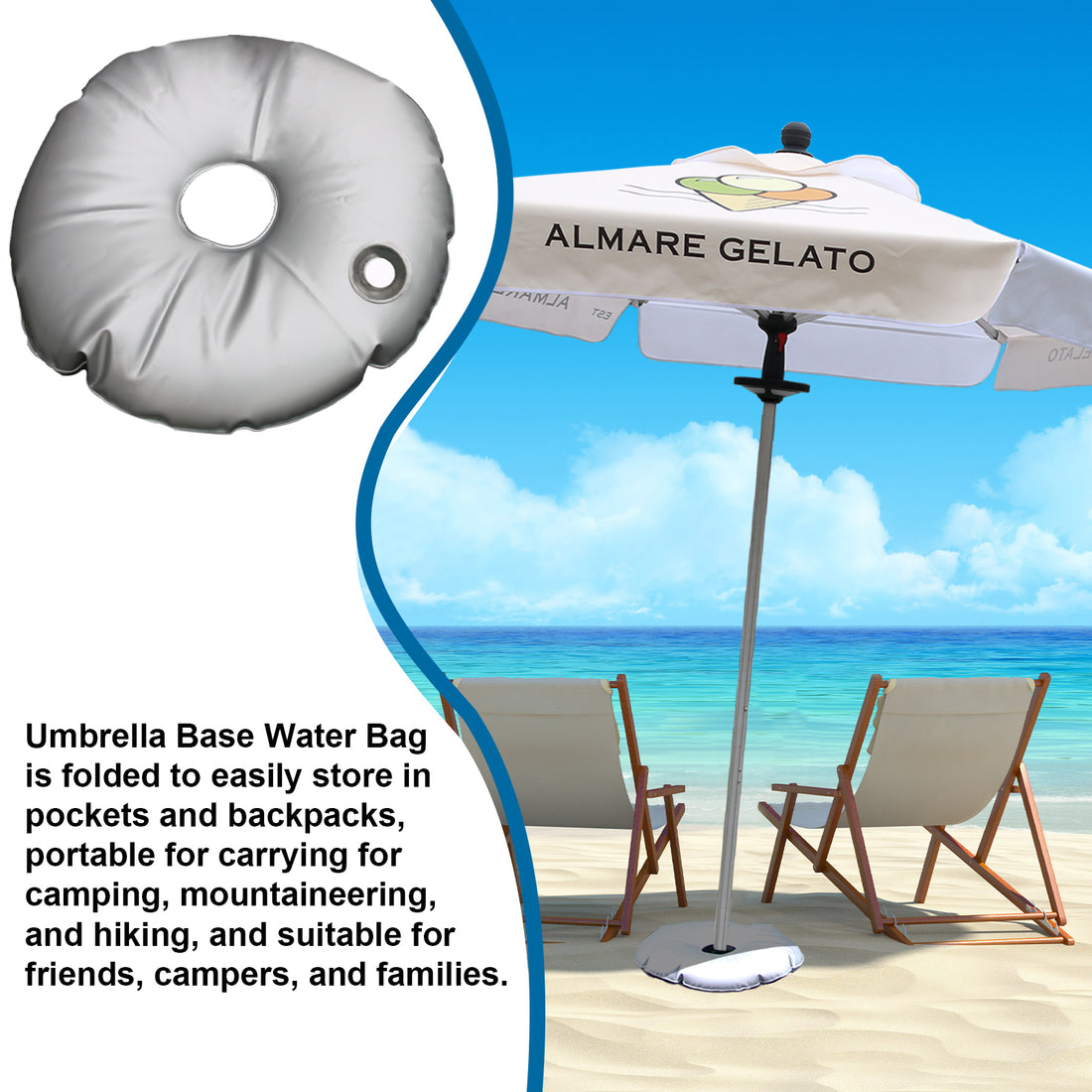 15BW Portable 20&quot; Water Weight Bag for Swooper Feather Flag Kit Cross Stand Base