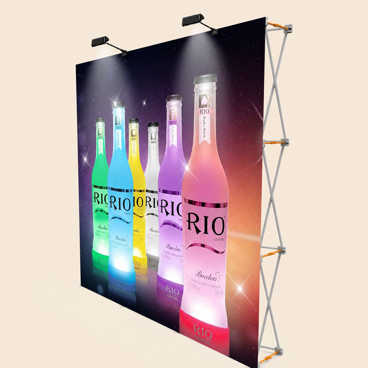 4YC0303S 7.5*7.5FT Heavy-duty Velcro Fabric Pop Up Display Stand Backdrop