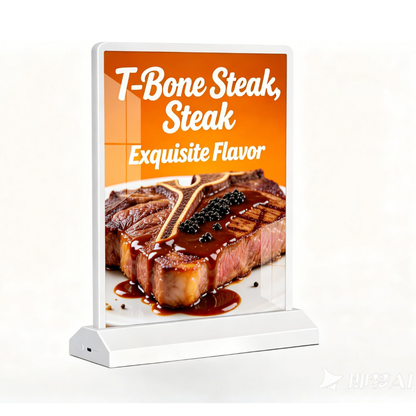 A4 Size Tabletop Sign Holder Double-Sided LED Brightness Adjustable Advertising Light Box