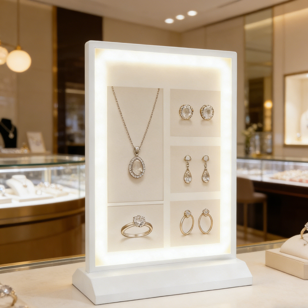 A4 Size Tabletop Sign Holder Double-Sided LED Brightness Adjustable Advertising Light Box