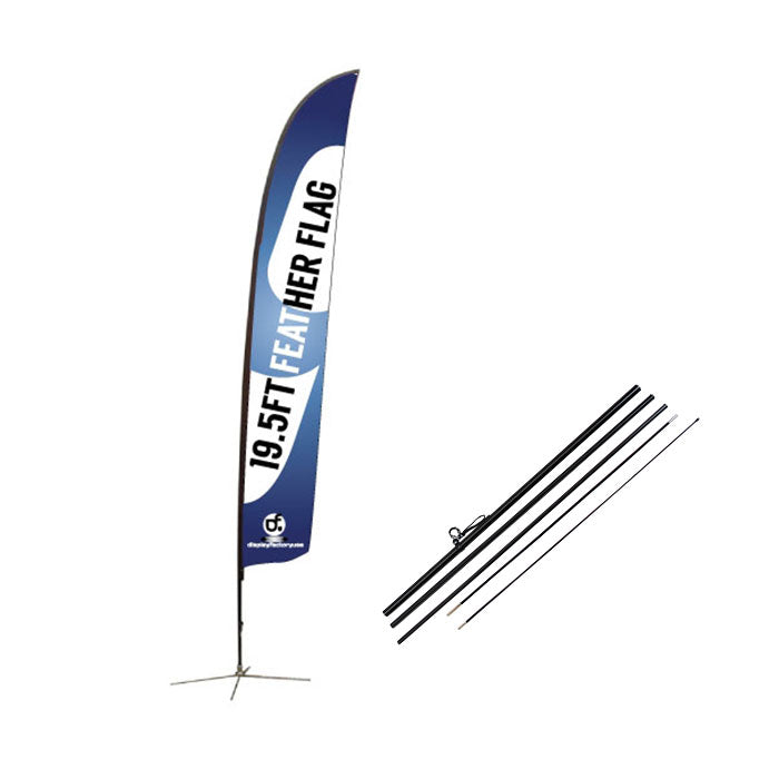 8S2-XL 19.5FT Feather Flag for Advertisement Display