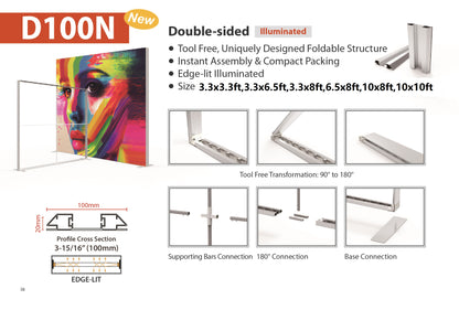 D100N-118118 10FT X 10FT SEGFold Light Box Backdrop Foldable Modular Portable 100% Tool-free