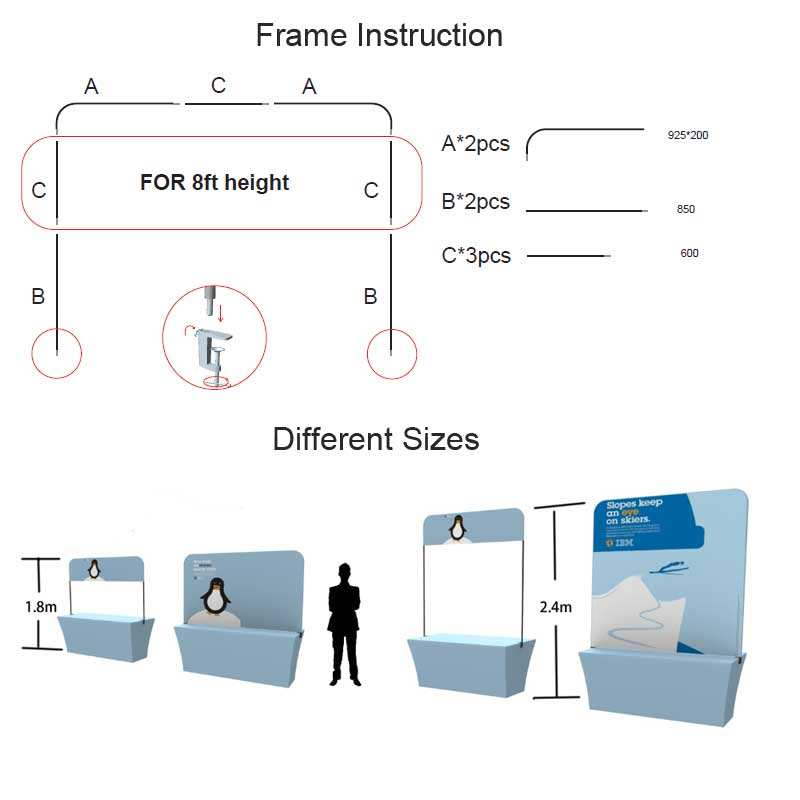 TE-11TT-W Table Top Banner Displays