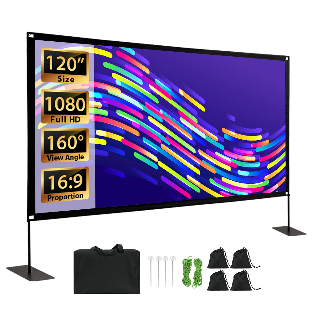 120" 16:9 4K HD Outdoor Projector Screen with Stand
