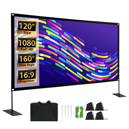 120" 16:9 4K HD Outdoor Projector Screen with Stand