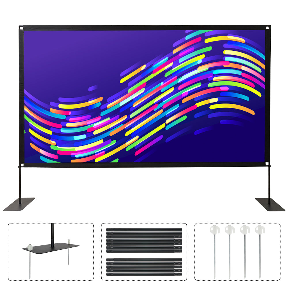 120" 16:9 4K HD Outdoor Projector Screen with Stand