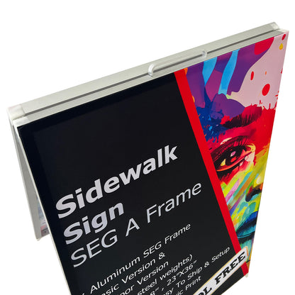 18FO 24"Wx36"H Aluminum Tool Free SEG A Frame Sidewalk Sign Sandwich Board