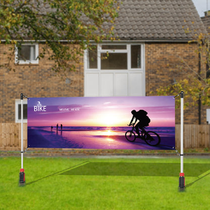 3x10FT Outdoor Horizontal Banner Post Yard Sign Displays Stand