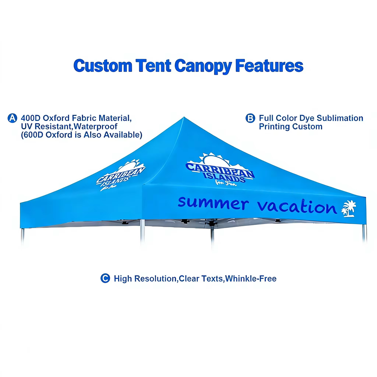 10x10 ft Pop Up Canopy Tent – Premium Hexagonal Aluminum Frame