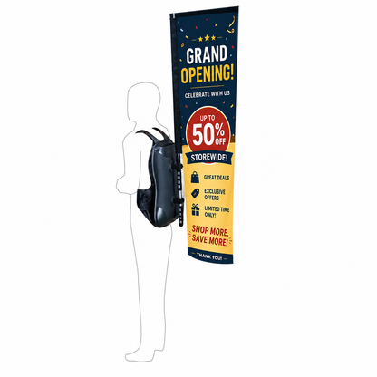 WT-29P-B Human Backpack Block Flag Banner (Block Type)