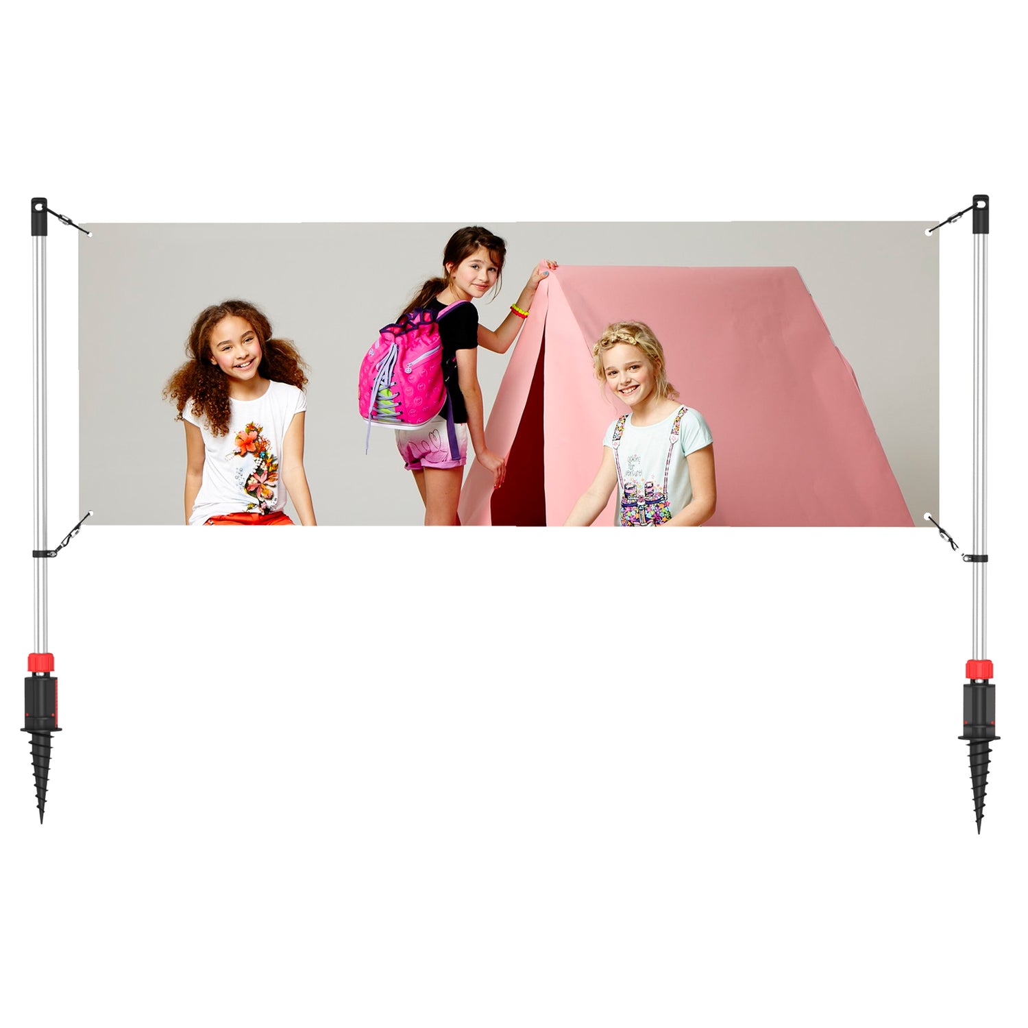 3x10FT Outdoor Horizontal Banner Post Yard Sign Displays Stand