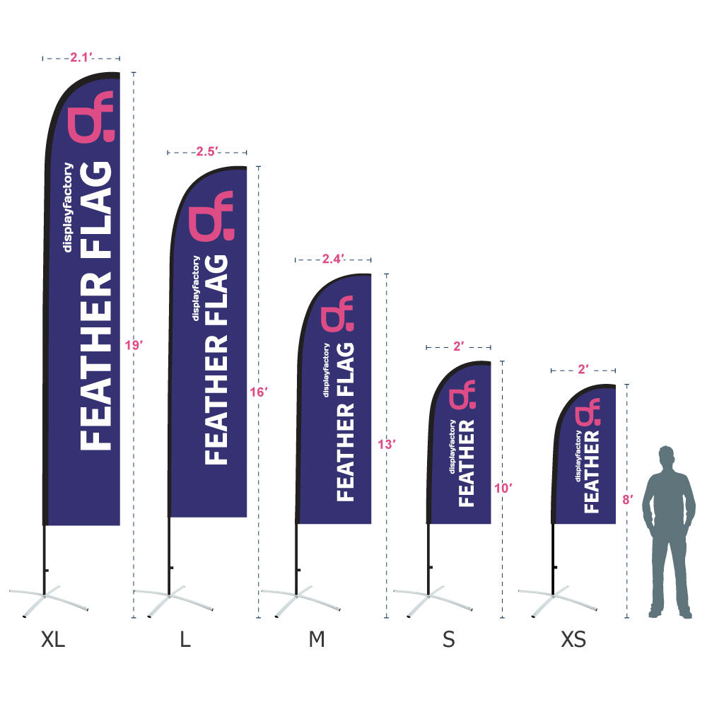 8S2-XL 19FT Feather Flag for Advertisement Display