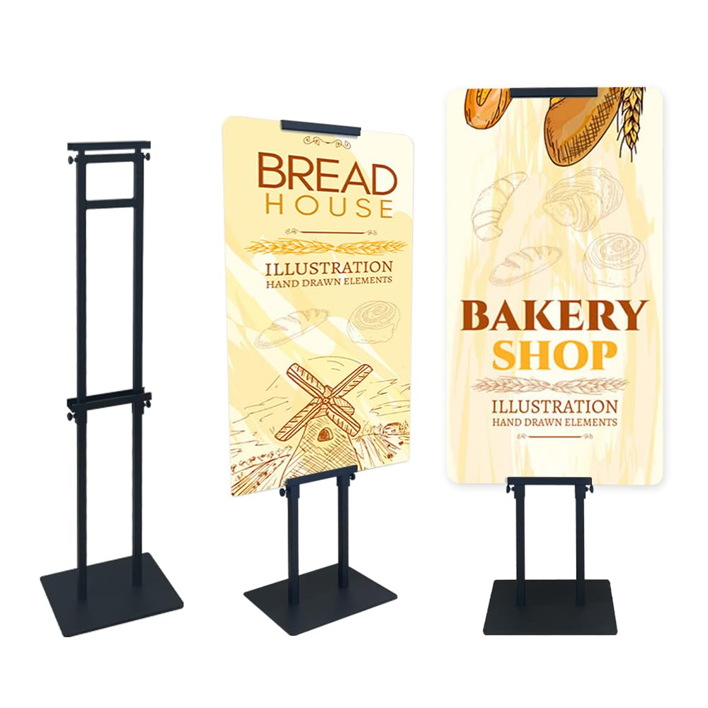 WT-21D 80&quot; Adjustable Height Double -Sided Poster Sign Stand For Display Frame Holder