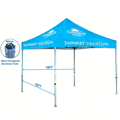 10x10FT Hexagon Aluminum Canopy Tent + Feather Flag Kit